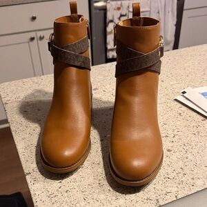Michael Kors Brown Ankle Boots with Dark Strap